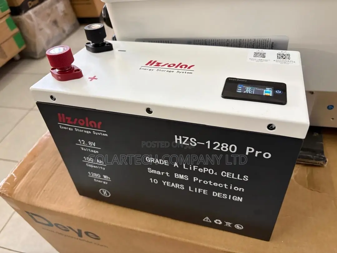HZS-1280 Pro 12.8V 100Ah Solar Lithium Battery – Smart BMS