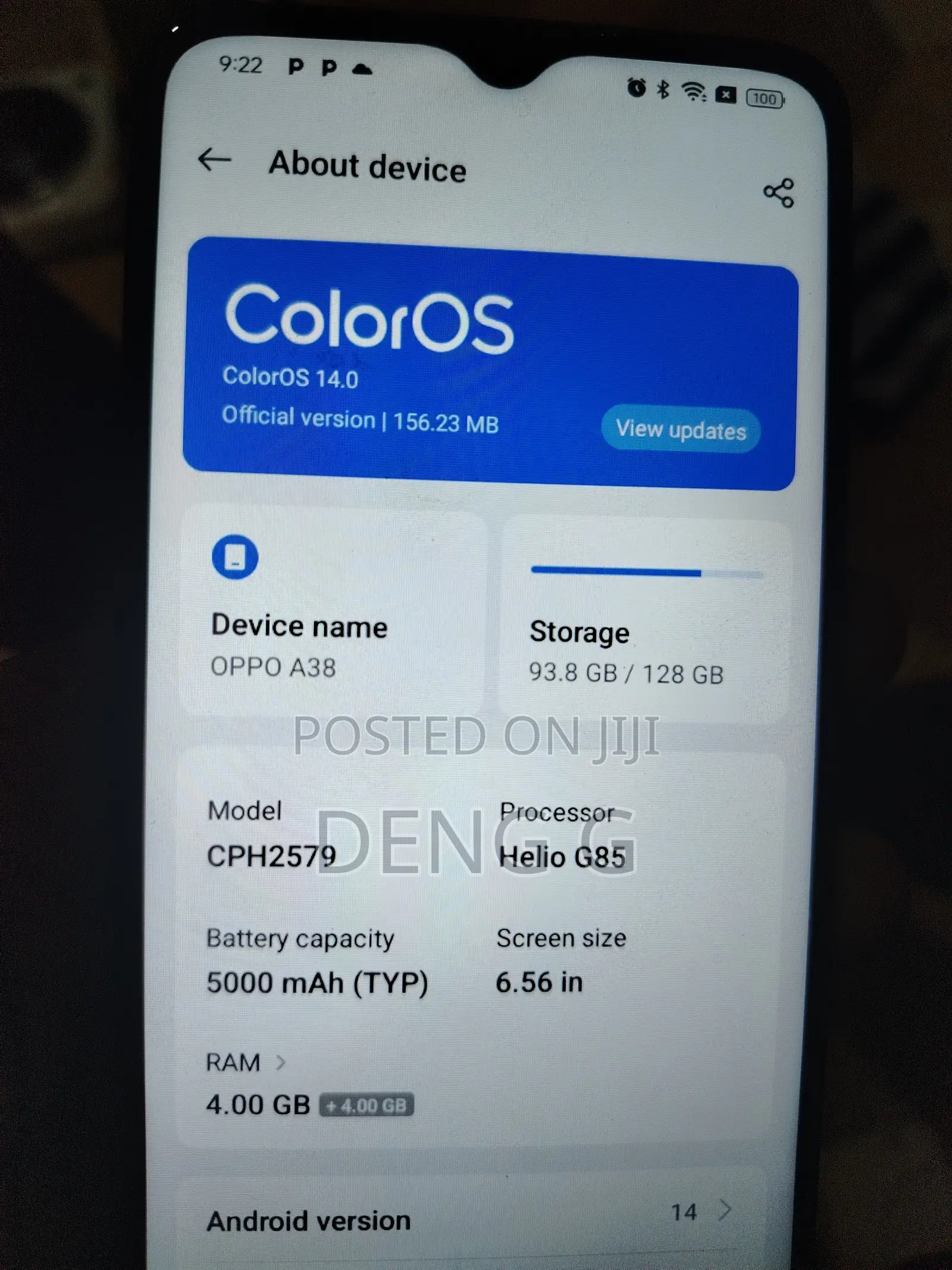 Oppo A38 128 GB Black