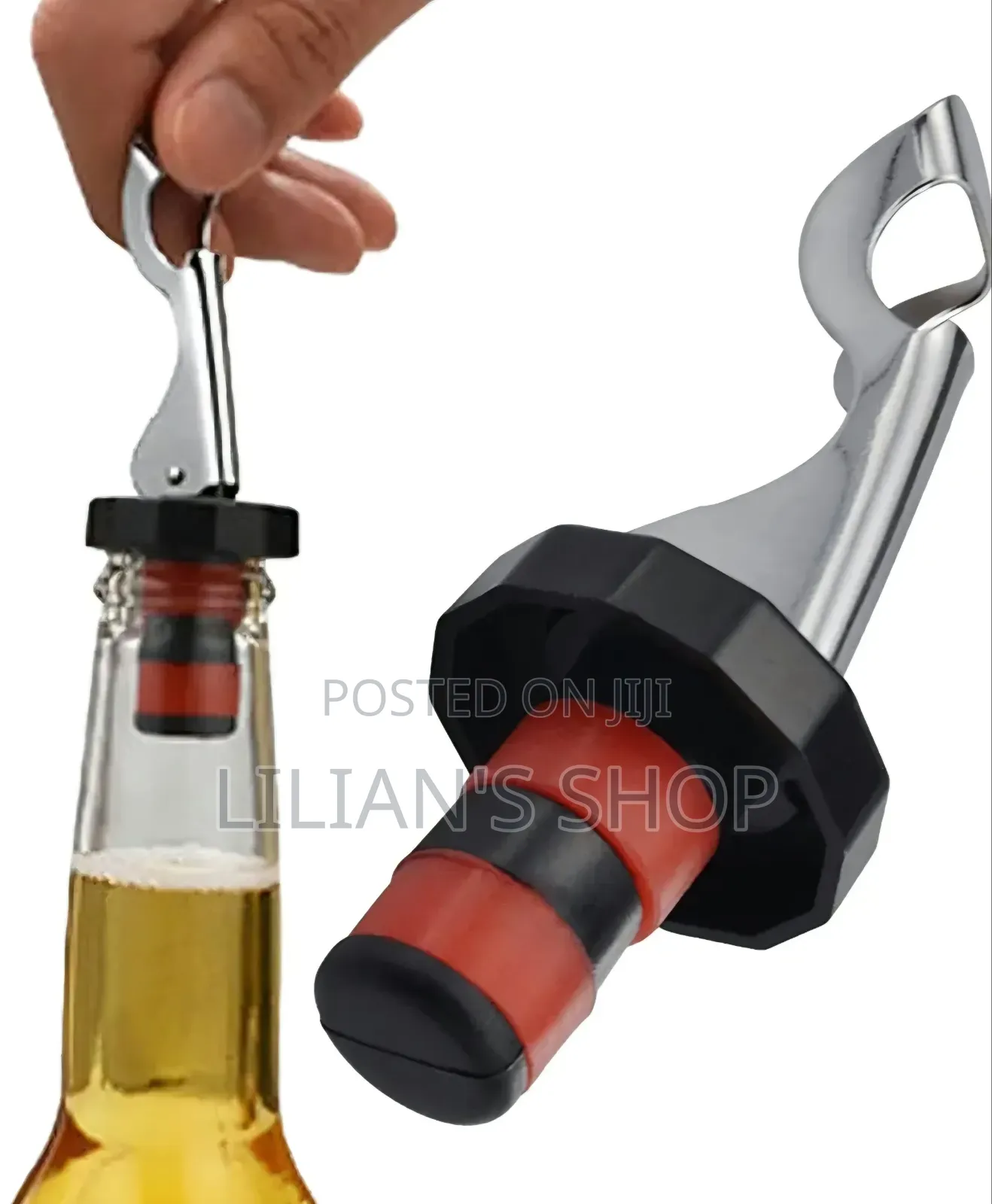 Red Wine Stopper With Bottle Opener