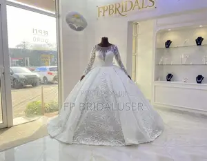 Wedding Gown for Hire Long-Sleeved Floral