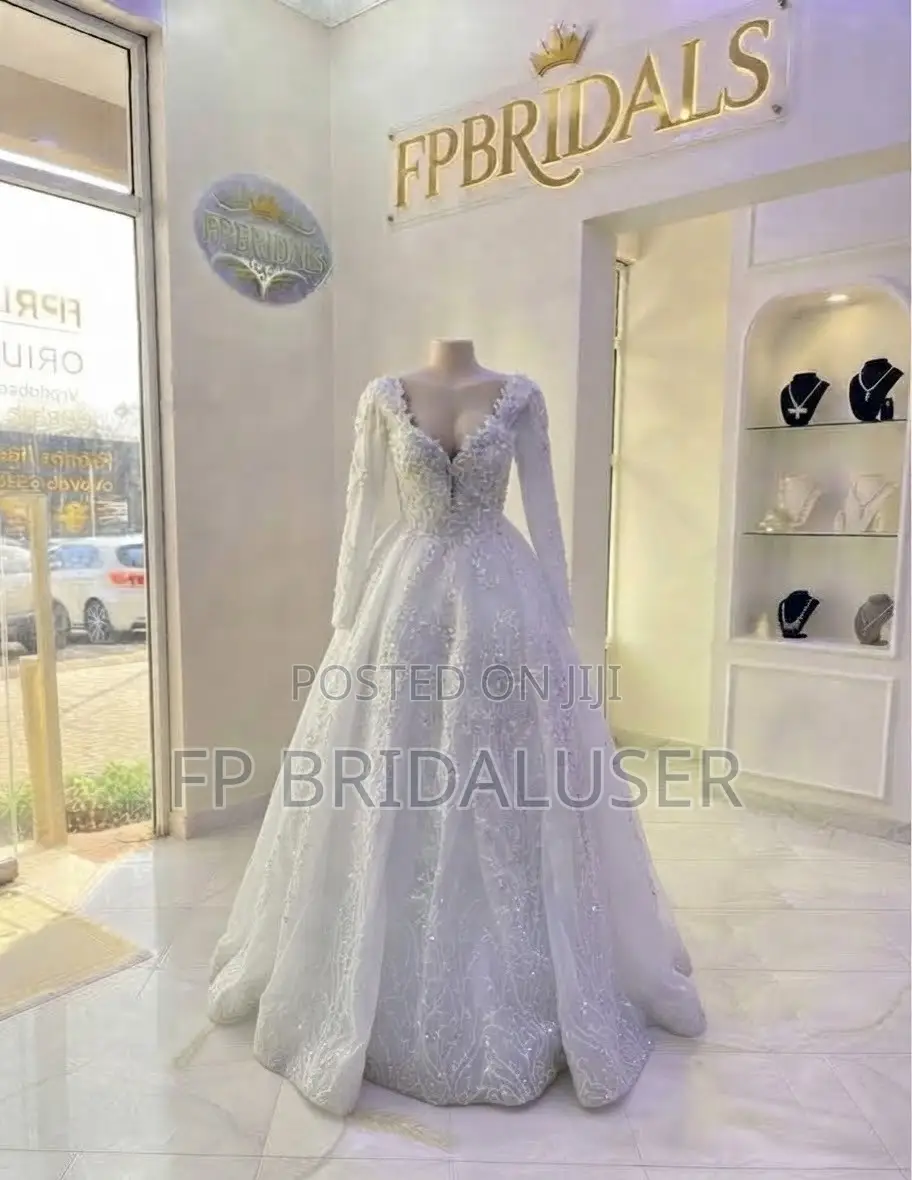 Wedding Gown for Hire Long-Sleeved Floral