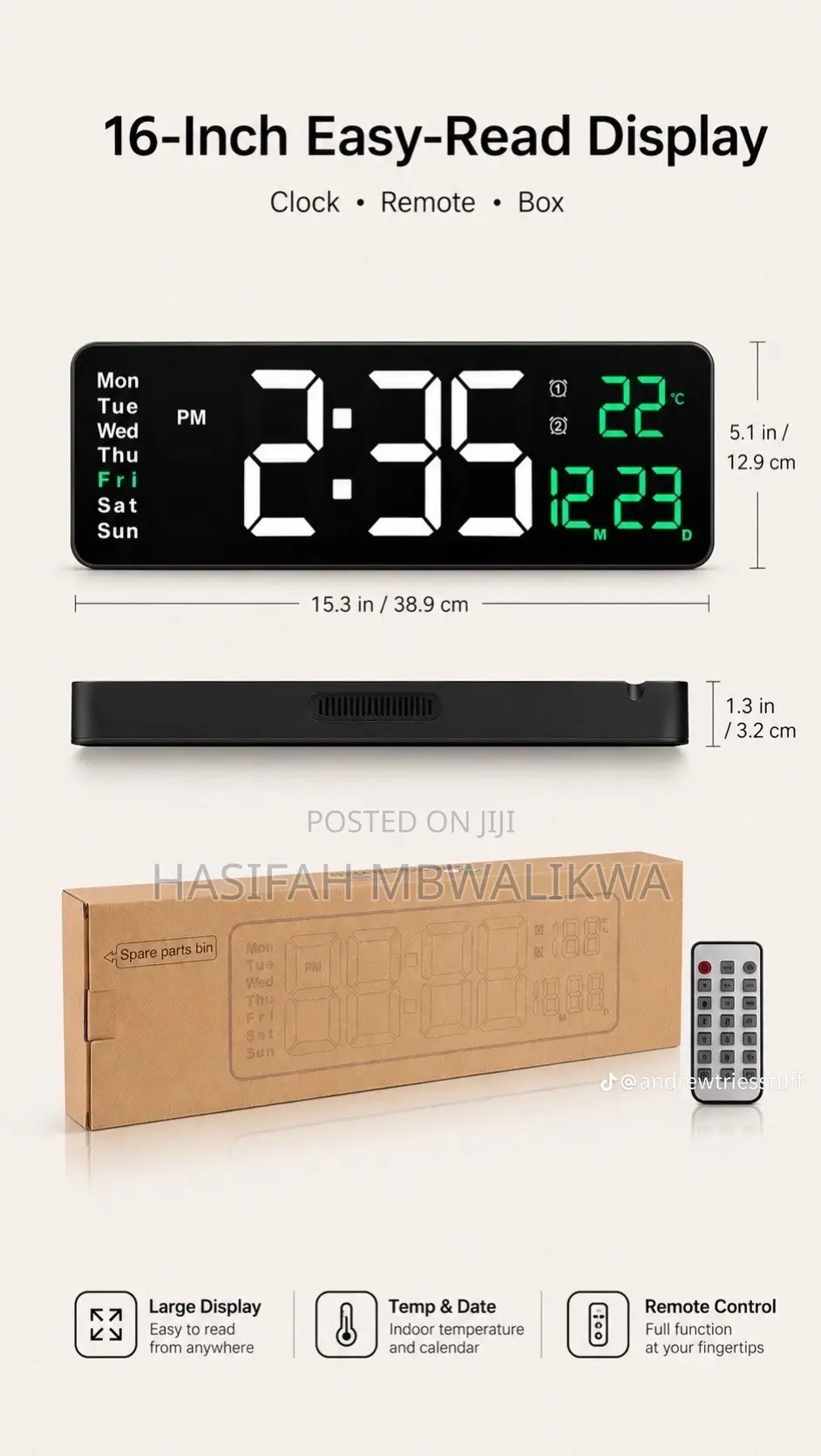 Large LED Digital Clock