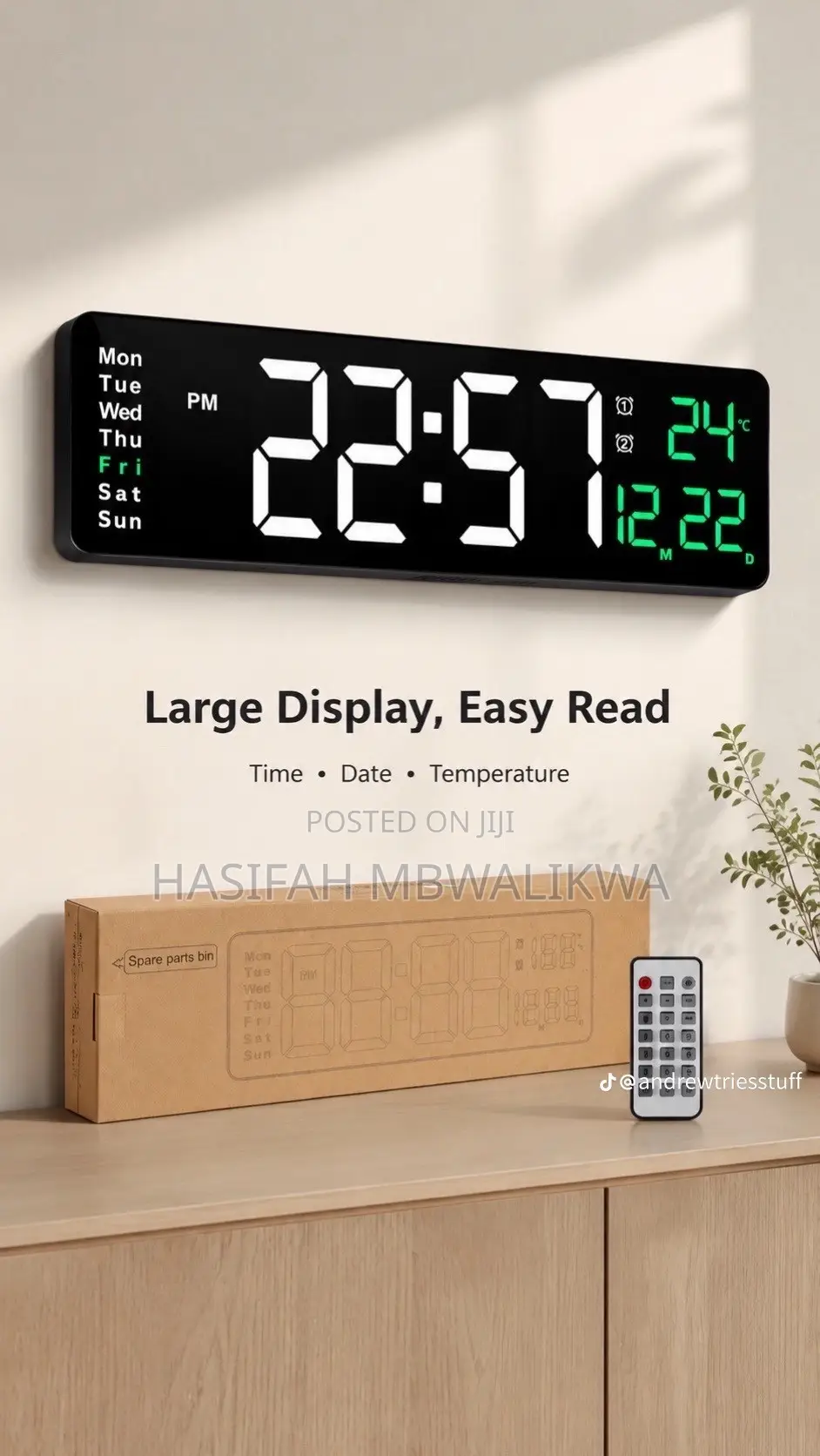 Large LED Digital Clock