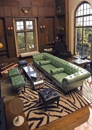 Sofas/4 Seaters Chesterfield Sofas + 4 Pouf Seat Stools 2,500,000/-