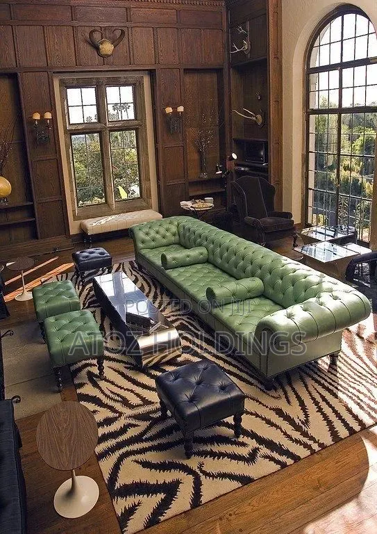 Sofas/4 Seaters Chesterfield Sofas + 4 Pouf Seat Stools 2,500,000/-