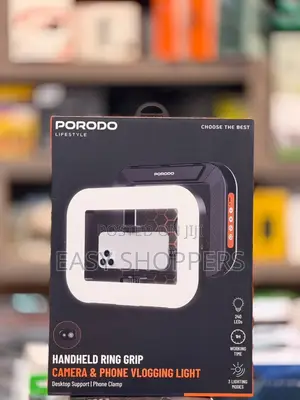 Porodo Lifestyle Handheld Ring Grip Camera Phone Vlogging Light
