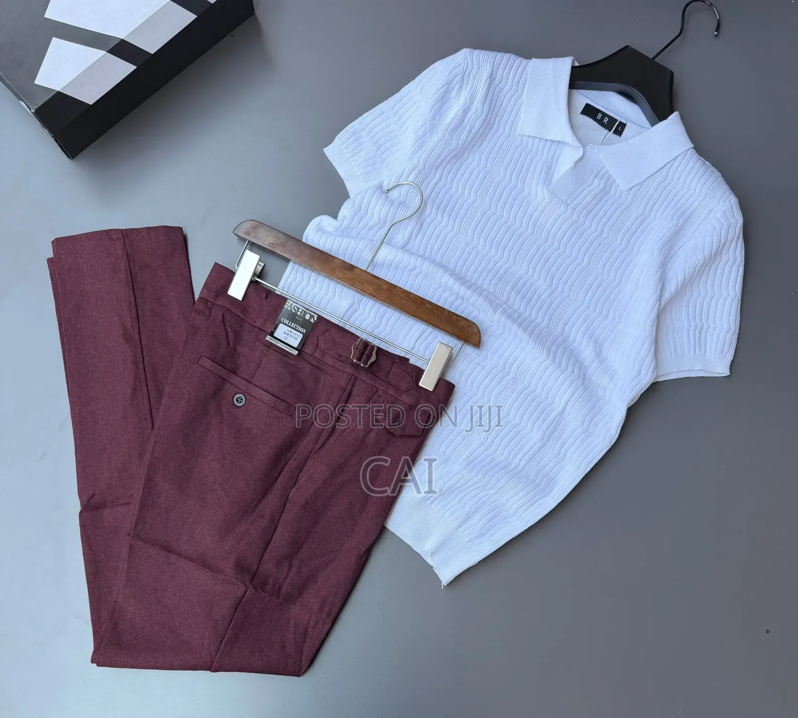 Beltless Pants X Polo Shirt