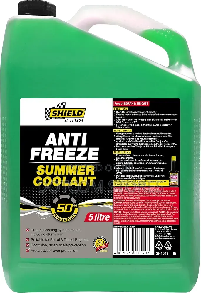Anti Freeze Summer Coolant 5 Litre, Green 50%