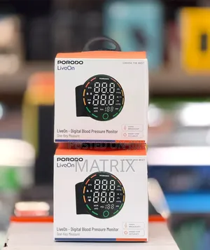 Blood Pressure Monitor Porodo Rechargeable Wrist One-Key Measurement,