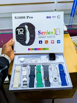 S1000 Pro Smartwatch 7 Straps Metallic Strap iPhone Android