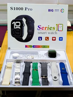 S1000 Pro Smartwatch 7 Straps Metallic Strap iPhone Android