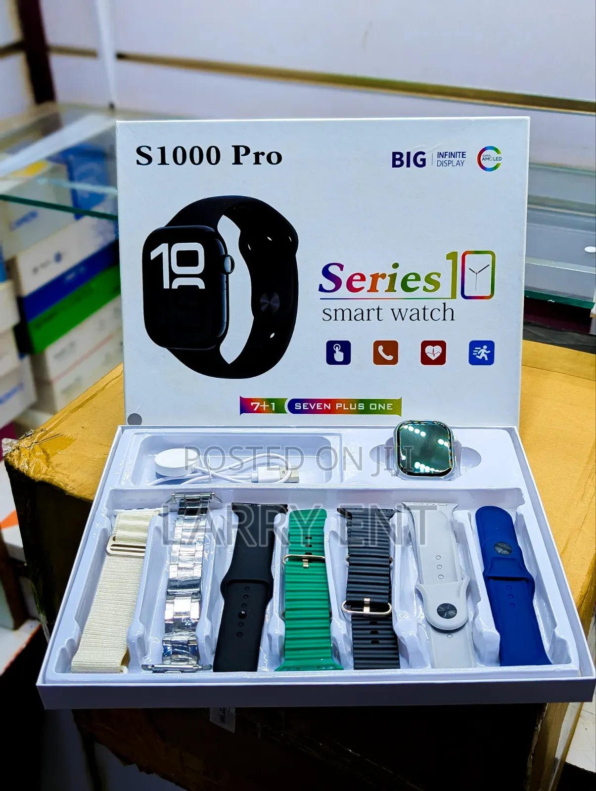 S1000 Pro Smart Watch 7 Straps Compatible iPhone Android