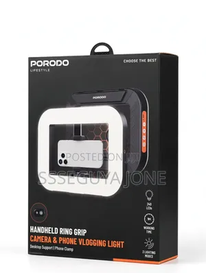 Porodo Handheld Ring Grip, Camera and Vlogging Light