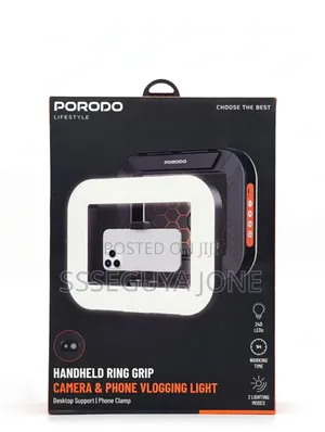 Porodo Handheld Ring Grip, Camera and Vlogging Light