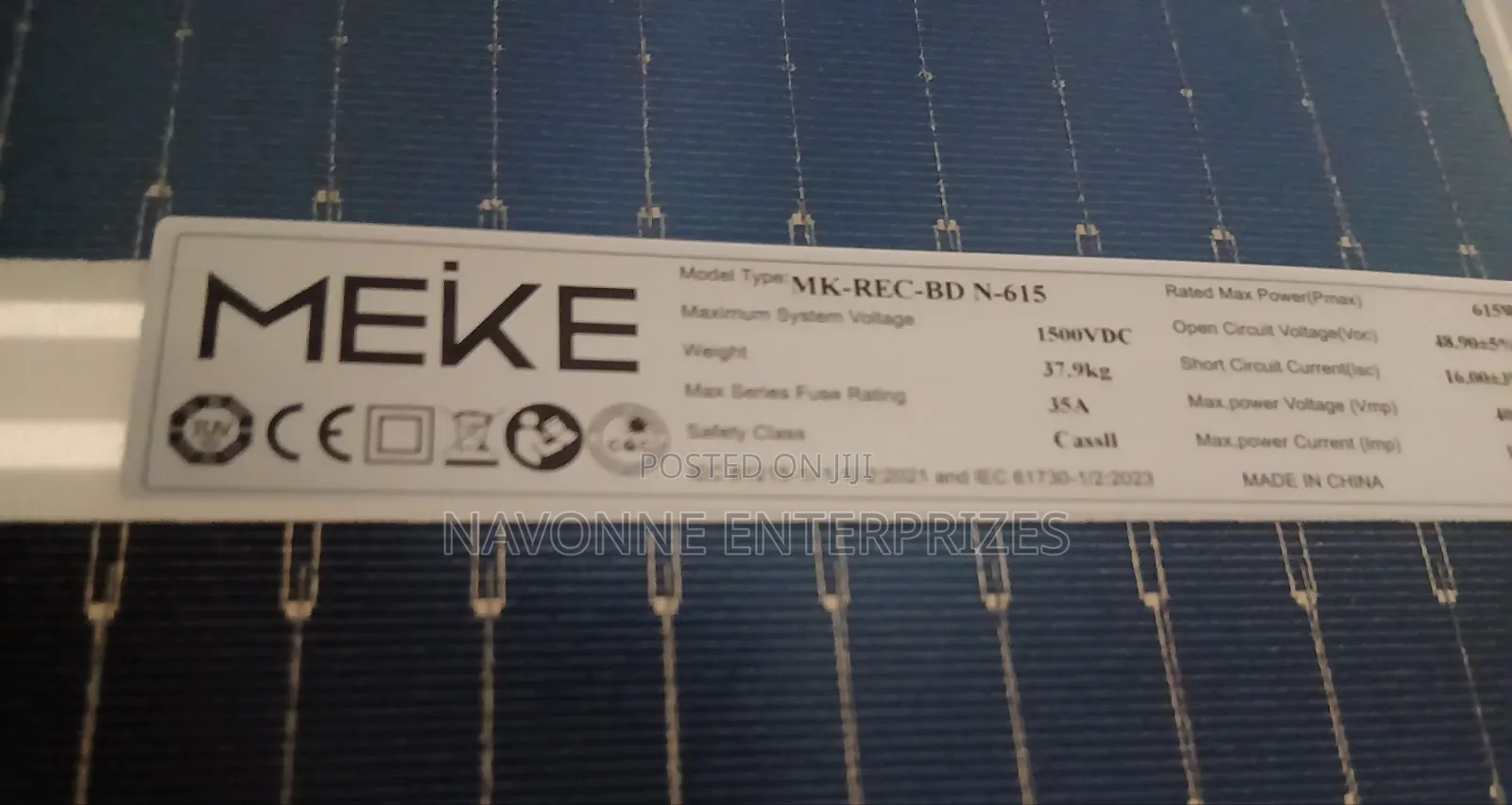 615W High Efficiency Monocrystalline Solar Panel 1500V DC