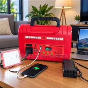 Red 300W Portable Power Station, Mini Floodlight Charging Adapter