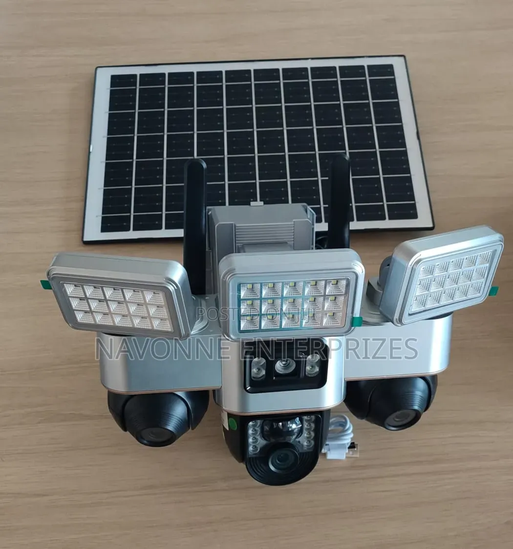 Portable Solar Security Camera 3-Lens Motion Sensor CCTV