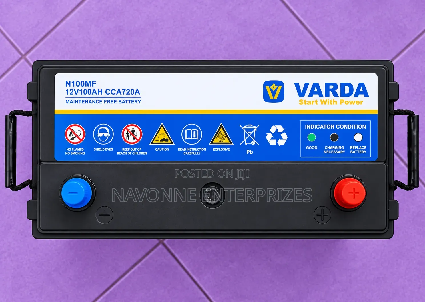 Varda N100 100Ah 800CCA Maintenance-Free 12V Battery