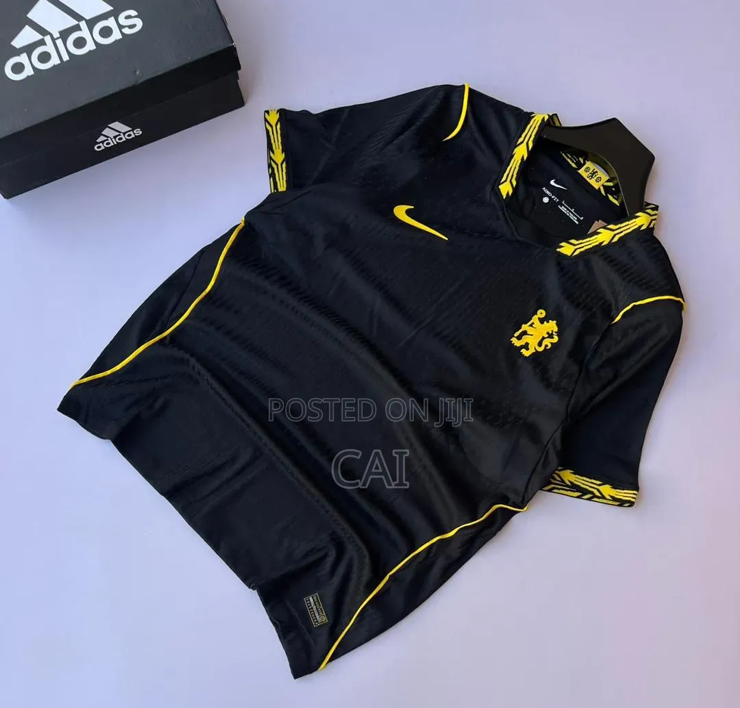 Black-and-Gold Chelsea awayJersey Shirt