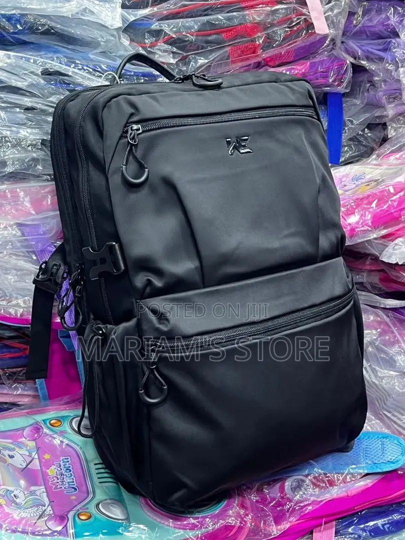 Black Oxford Cloth Laptop Backpack Bag