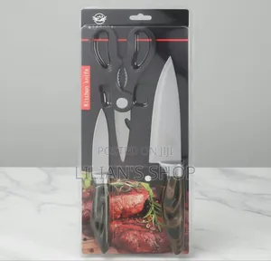 3-Piece Stainless Steel Kitchen Knife and Scissor Set