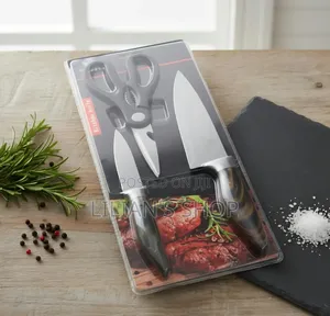 3-Piece Stainless Steel Kitchen Knife and Scissor Set