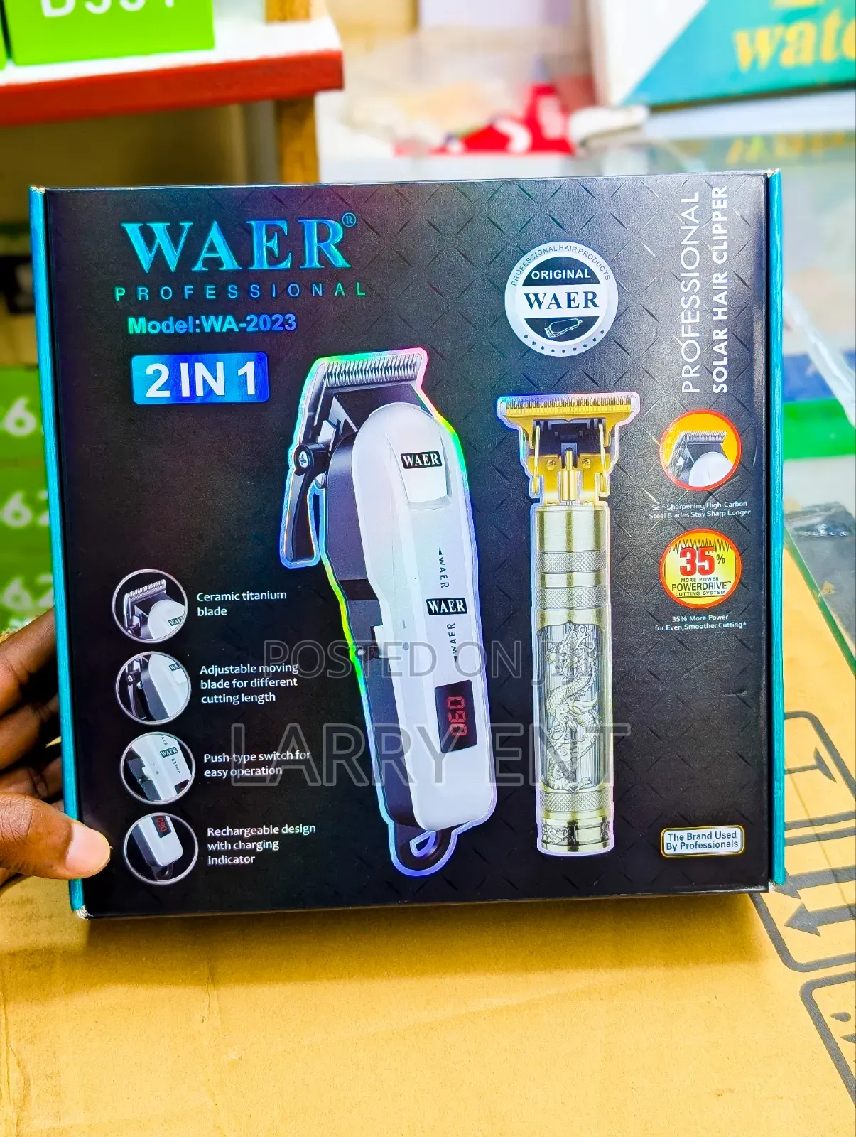 WAER 2 in 1 Rechargeable Hair Clipper and Trimmer Kit