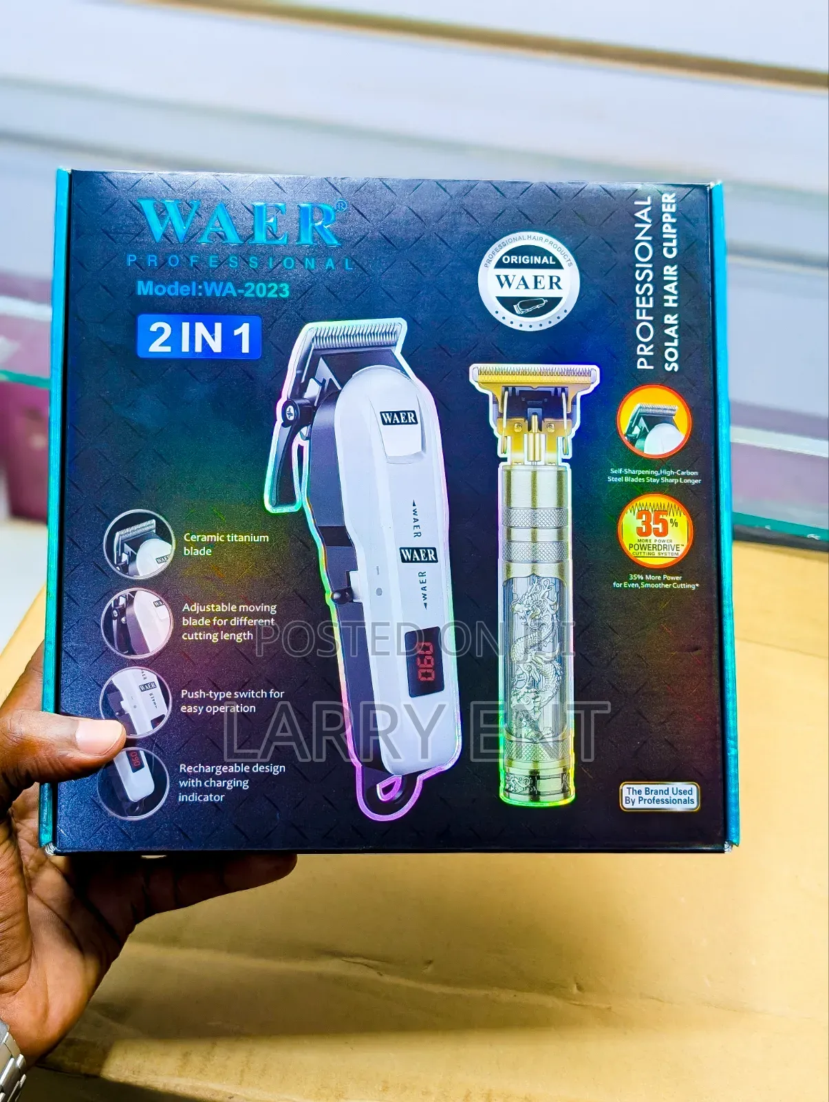 WAER 2 in 1 Rechargeable Hair Clipper and Trimmer Kit