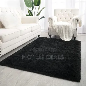 1.5 X 2m Soft Fluffy Center Carpet – Black Medium Shaggy Area Rug