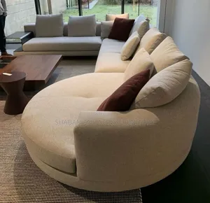 It's Five Seater Sofa Couch Redressed in Fabric Material in Cream