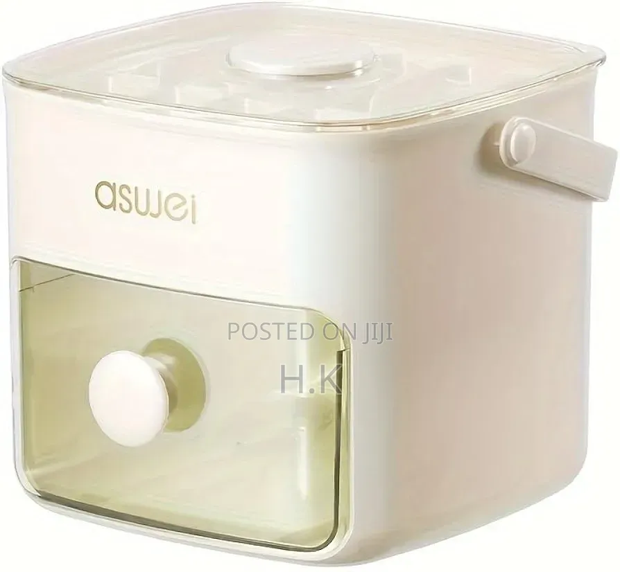 Ice Cube Maker With Tray and Lid, 2-in-1 Design, White