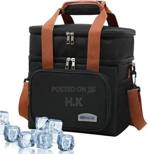 Large Double Waterproof Hot or Cold Lunch Cooler Bag With Strap