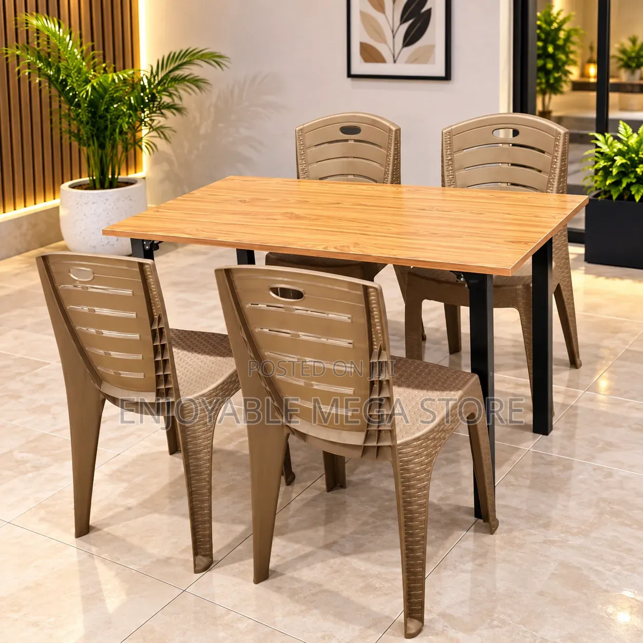 Restaurant Dining Wooden Table and Chairs