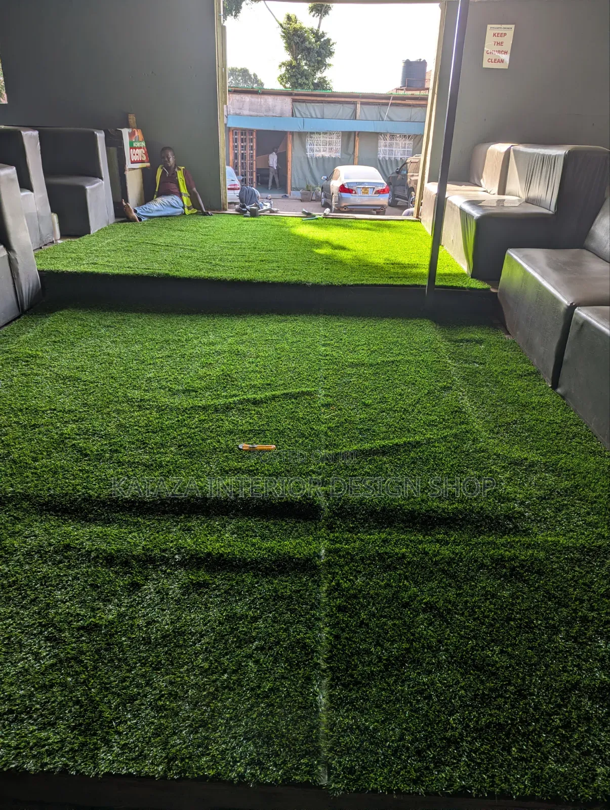 Dark Green Square Meter Grass Carpet
