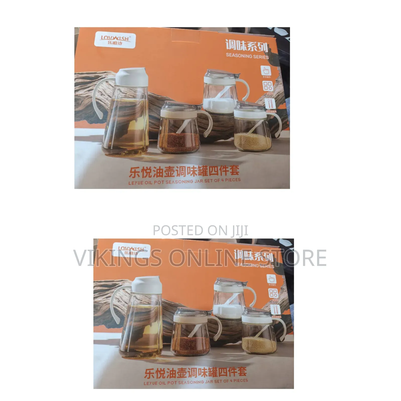 4 PCS One Oil Jar 650mls and 3 PCS 400mls Condiment Jars