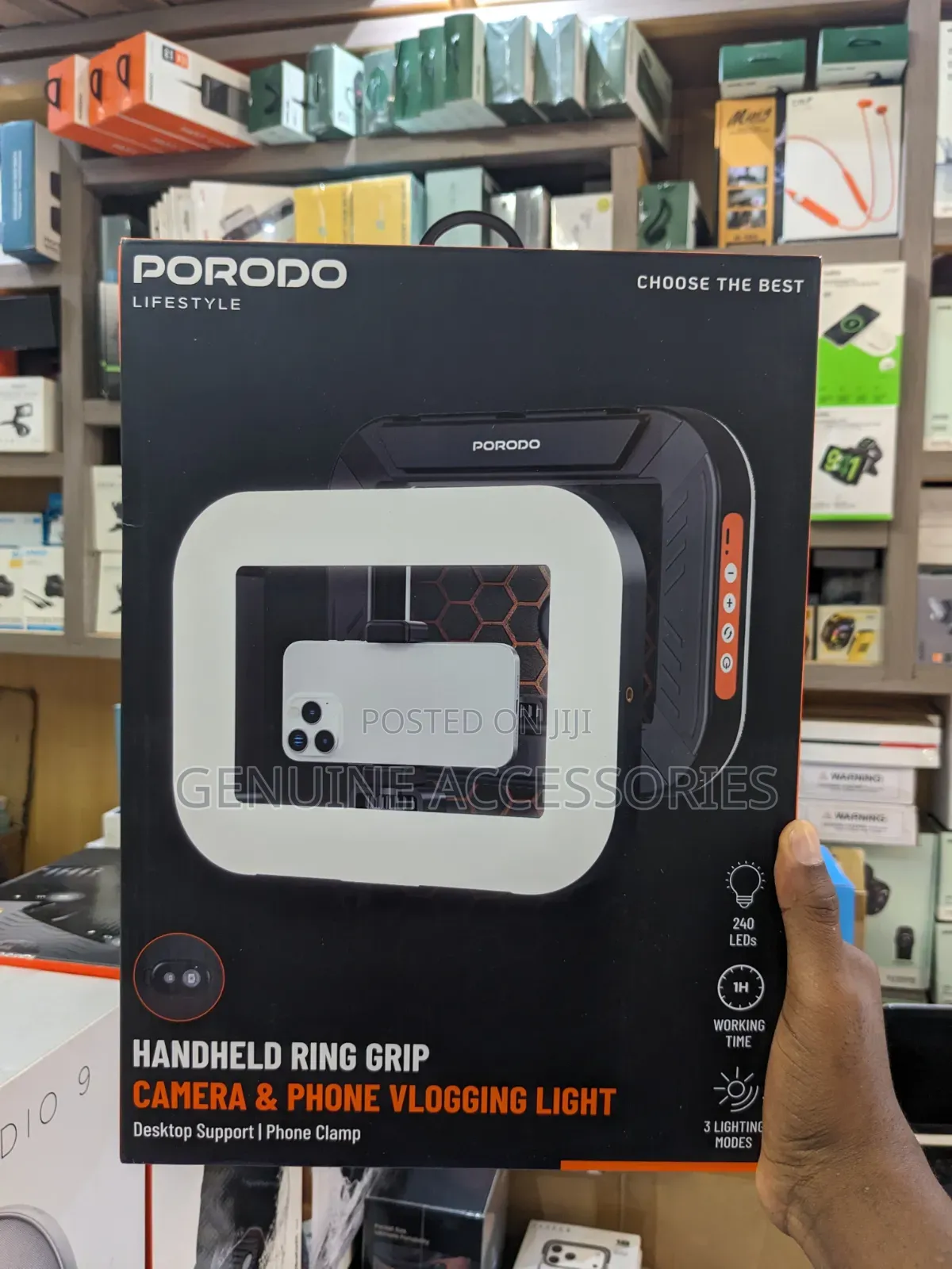 Porodo Handheld Ring Grip Vlogging Light