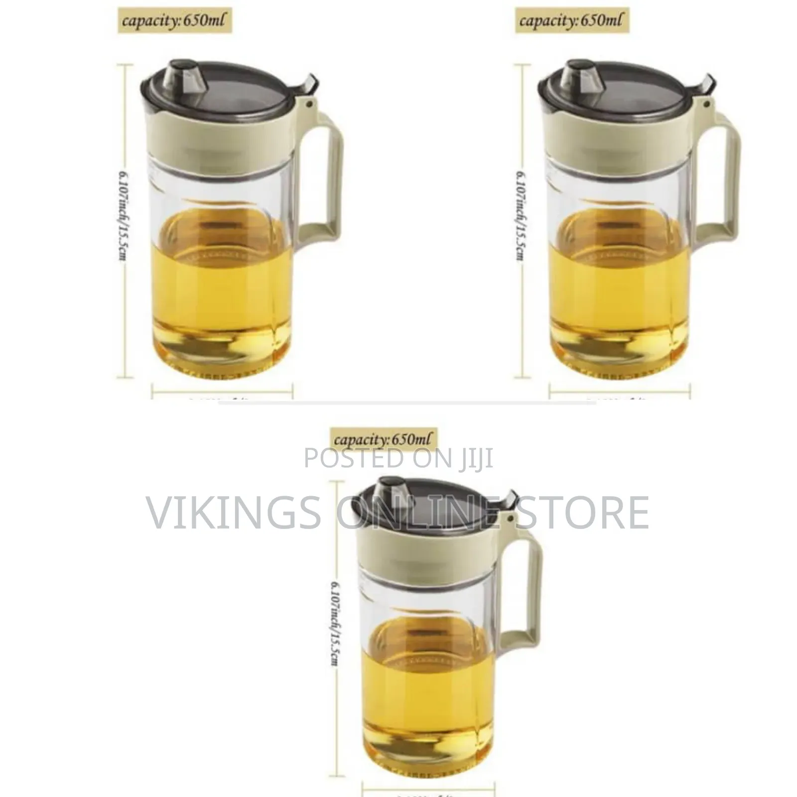 Oil Dispenser Bottle With a 650ml Capacity and a Drip-Free Spout