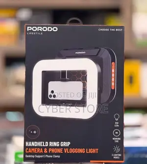 Porodo Lifestyle Handheld Ring Grip Camera Phone Vlogging Light