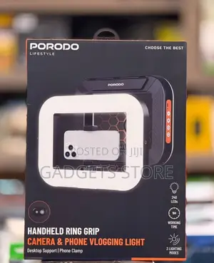 Porodo Lifestyle Handheld Ring Grip Camera Phone Vlogging Light