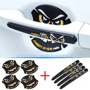 Black Carbon Fiber Door Handle Guards Universal