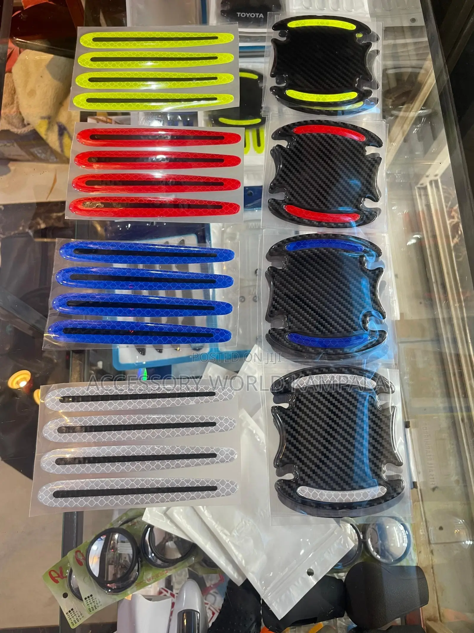 Black Carbon Fiber Door Handle Guards Universal