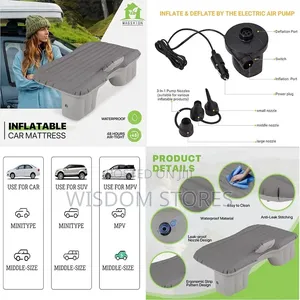 Waterproof Multipurpose Black Inflatable Bed for Car/Home/SUV/Muv-156