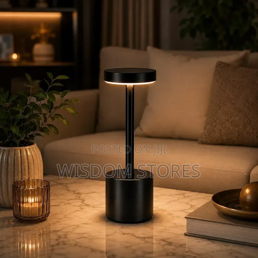 Cylindrical Cordless Rechargeable LED Table Lamp With USB Charging