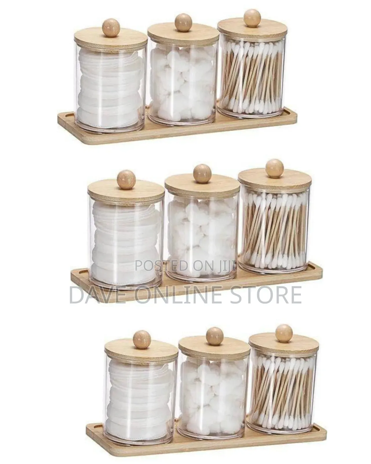 3-Piece Clear Acrylic Bathroom Organizer Set