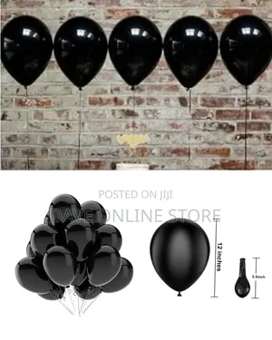 12 Inch 100 Pieces Matte Black Balloons