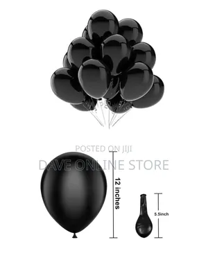 12 Inch 100 Pieces Matte Black Balloons