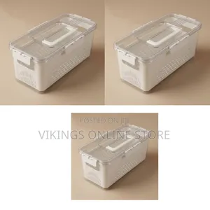 Acrylic Storage Box, 34x17x15 Cm, With Lid, Rectangular - Transparent