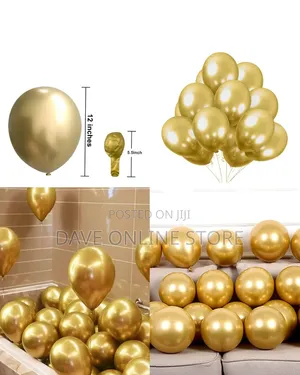 12 Inch
Round 100 Pieces Gold Balloons