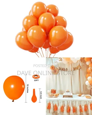 12 Inch
100 Pieces Matte Orange Balloons