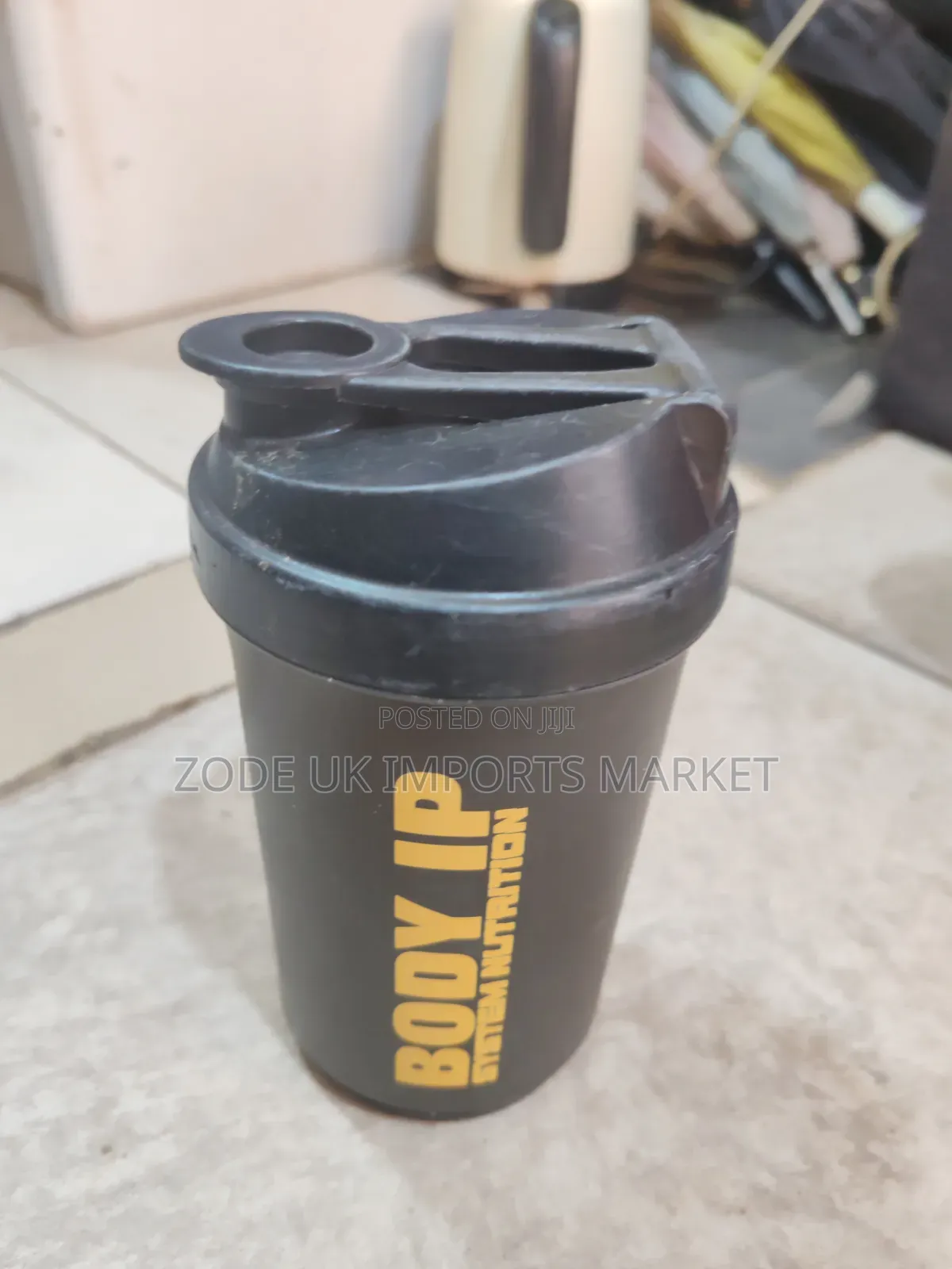 Gym Supplements and Water Bottle